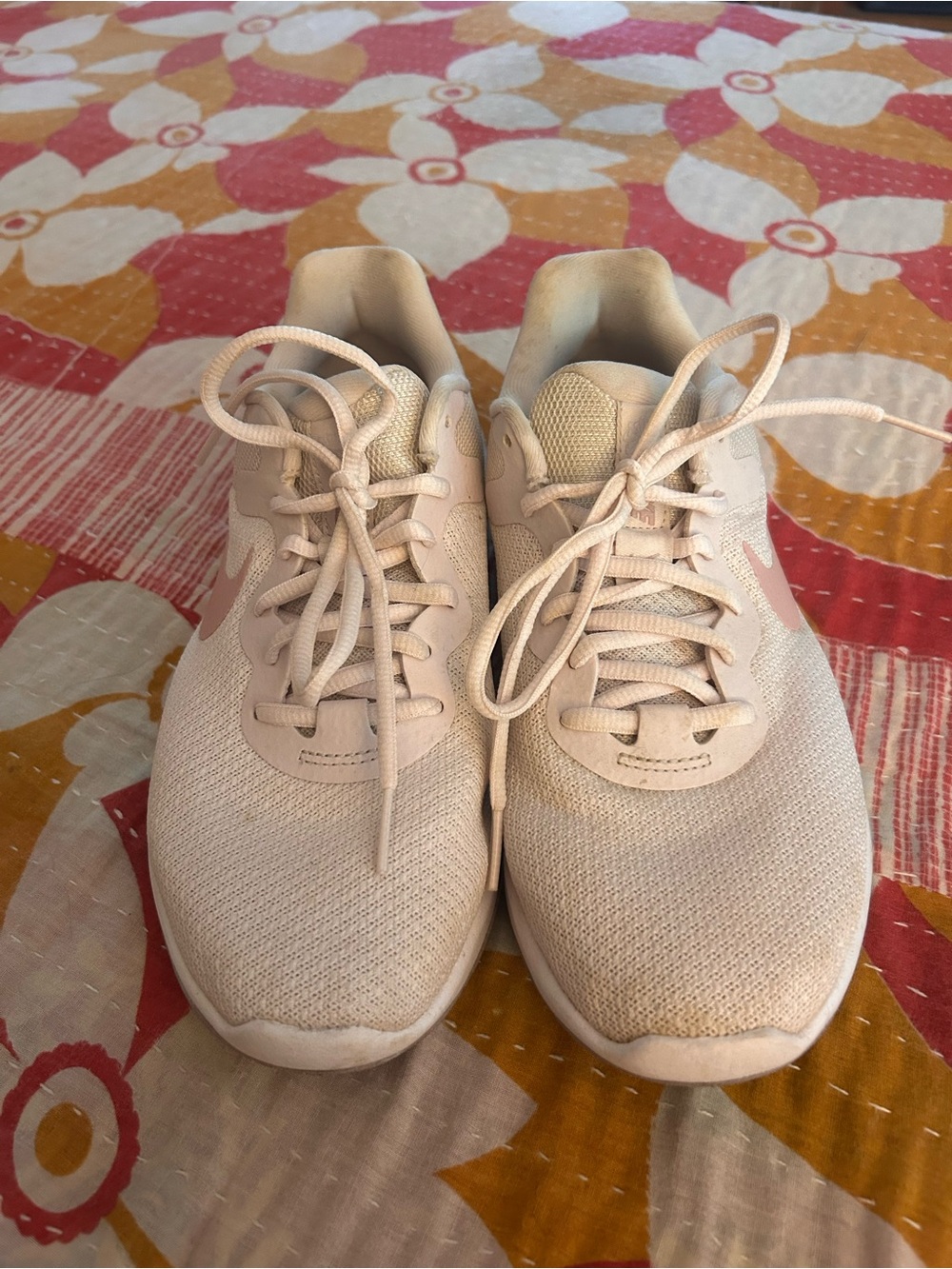 Nike Revolution 6 Next Nature Womens Mesh Light Pink Lace-up Trainers. Size 8